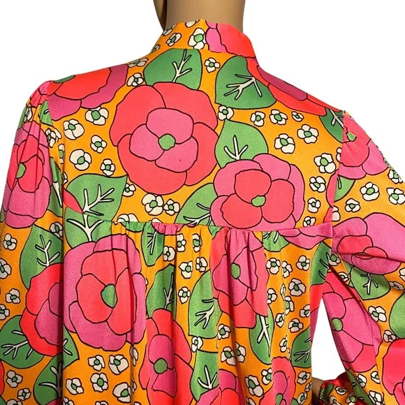 VINTAGE JANTZEN BRIGHT FLORAL MOD TOP